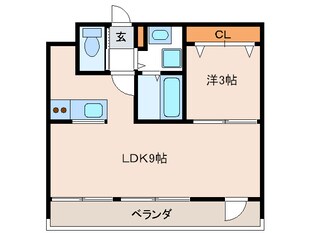 メゾンドリバティ西新の物件間取画像